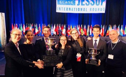 L to R - Claire Robertson, Samara Cassar, Julius Moller, Hennie Lui, Keilin Andersen (coach), Edward Watson and Professor Anthony Cassimatis